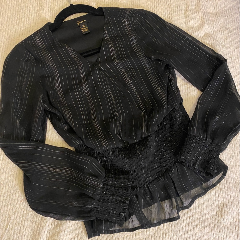 Japna sheer black blouse Size XS - Picture 2 of 6